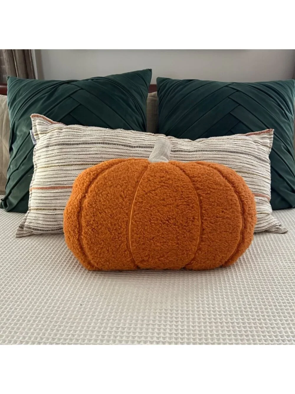 The Farmhouse by Rachel Ashwell Orange Plush Pumpkin Pillow Decor Fall